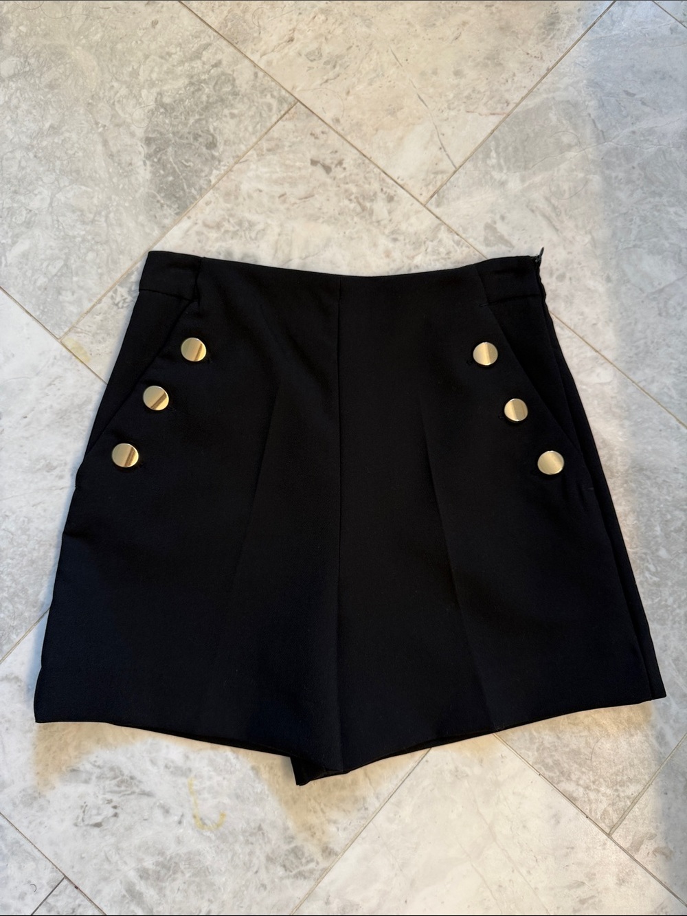 NWOT Zara High-Waist Sailor Button Women's Shorts SZ: S